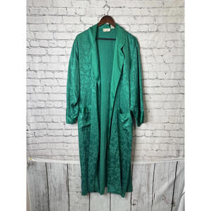 Victoria's Secret Green Satin Jacquard Robe